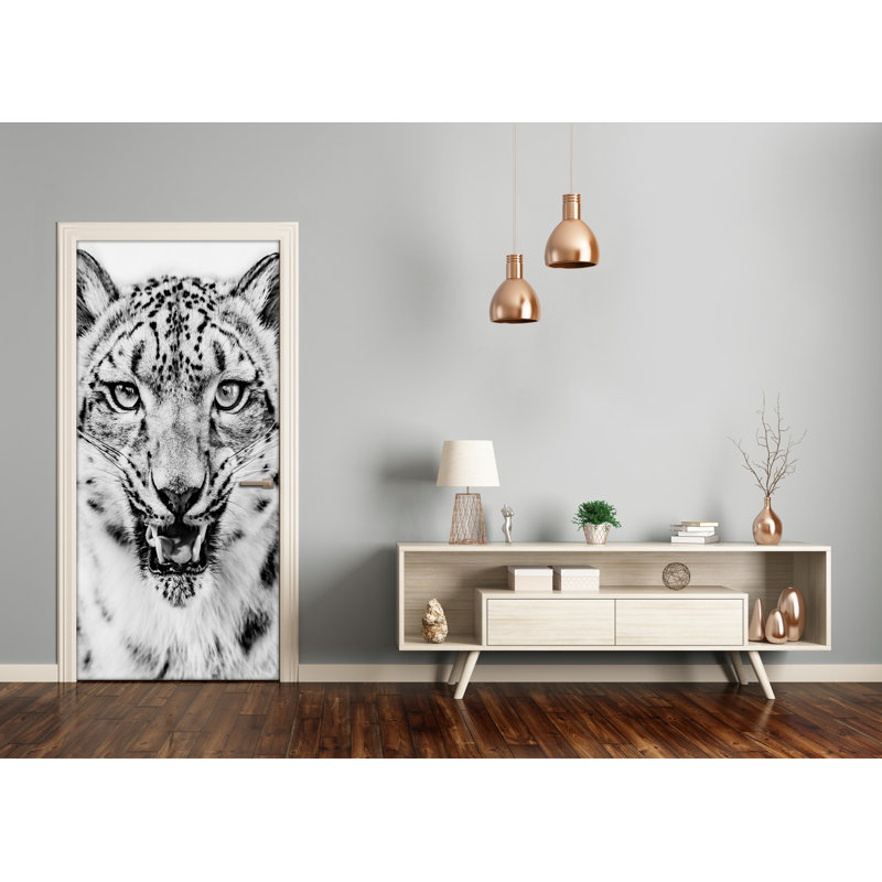 Snow Leopard Door Decal