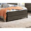 Grand lit contemporain 1Pc avec finition gris antique et brun foncé à 2 tons pour une utilisation dans la chambre à coucher
