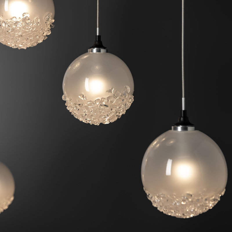 Fritz 10 - Light Kitchen Island Globe Pendant, Black, 80" H x 44.5" W x 9.4" D