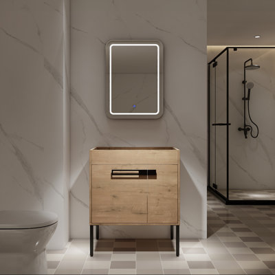 Bathroom Vanity Base with Adjustable Shelf, Freestanding or Wall-Mounted