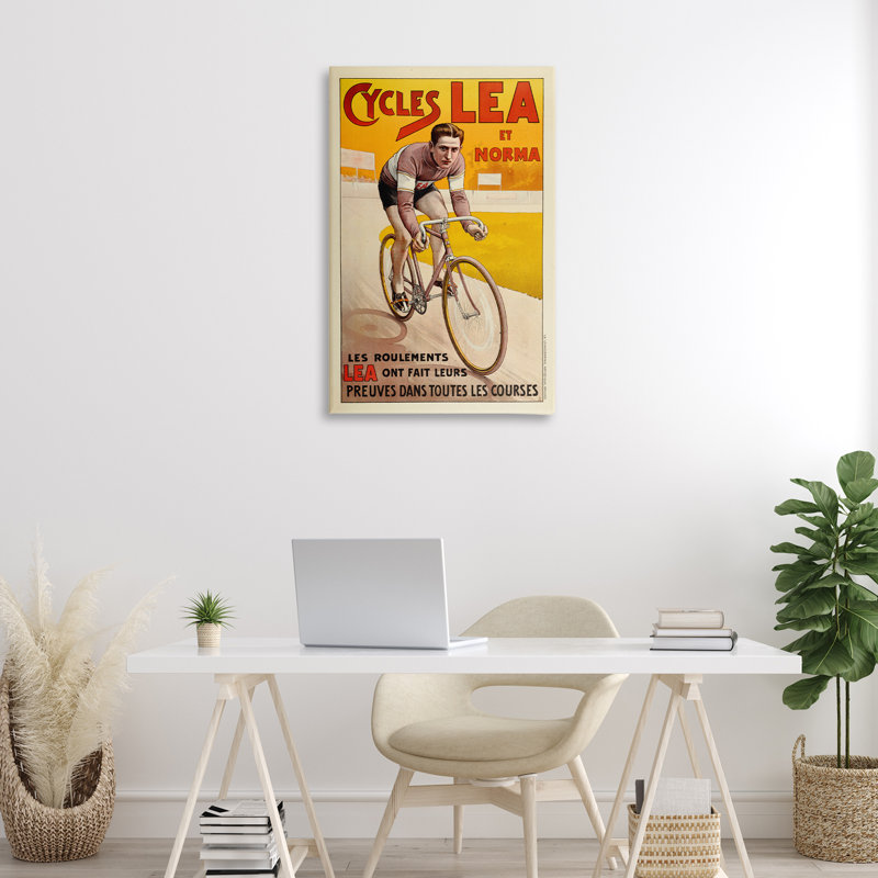 Affiche sur toile jaune antique, conception par Marcus Jules, H 36 po x l 24 po