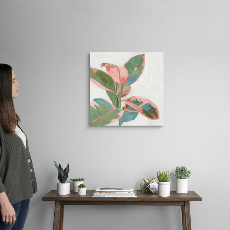 «Pink Ficus I», art mural sur toile, Toile tendue, H 20 po x l 20 po