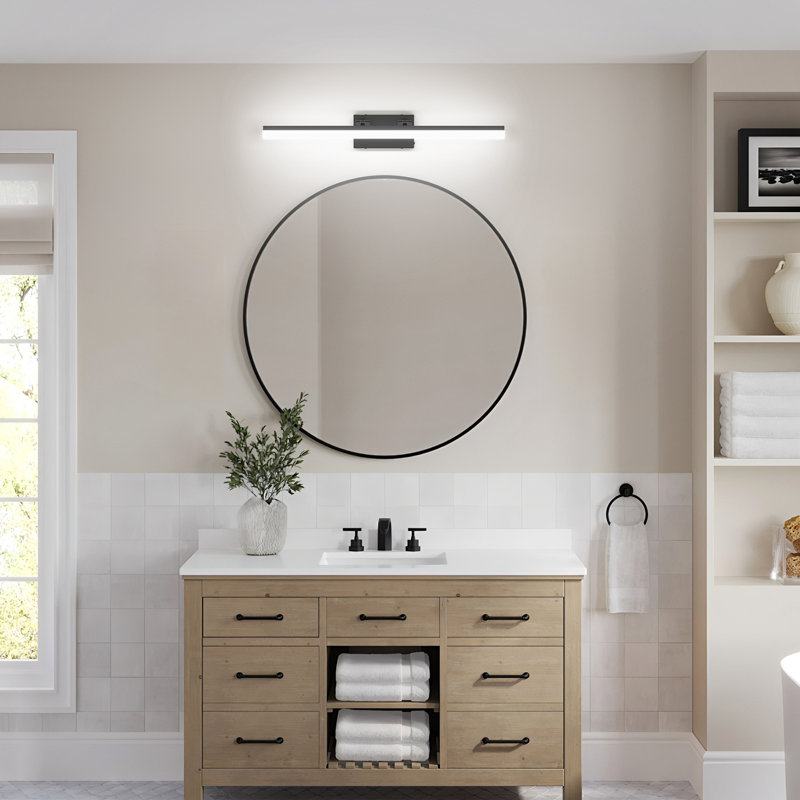 Éclairage pour meuble-lavabo de bar 1 lumière DEL, Noir, 31,5 po de largeur, 5CCT
