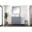 Meuble-lavabo gris foncé de 36 po avec profondeur de 22 po, plateau gauche en marbre de culture, structure en bois massif, fonction de fermeture en douceur et rangement. L, P, construction, espace du mécanisme