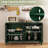 53.2" W Metal Sideboard Buffet Cabinet With Glass Door, Adjustable Shelves, COB LED Light-1519377503