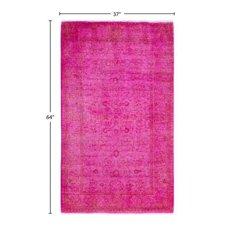 Overdyed One-of-a-Kind 3' 1" X 5' 4" Hand Knotted Area Rug