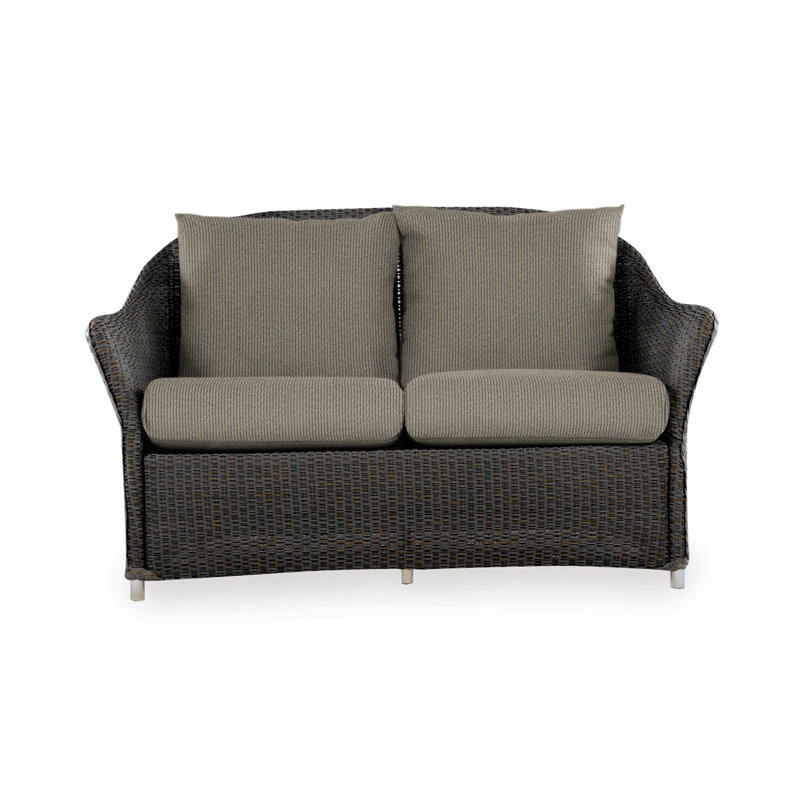 Weekend Retreat Outdoor 2 - Seat Loveseat, Canvas Black Sunbrella® Canvas, Mink