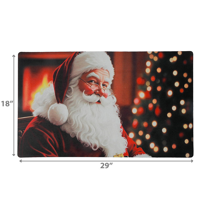 Tapis imprimé en caoutchouc (Père Noël)