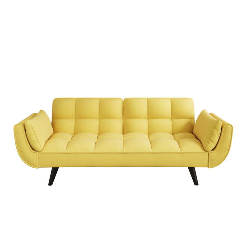 Minimalist 74-Inch Tufted Convertible Multifunctional Sofa Bed, Compact Living Room & Bedroom Leisure Sofa for Small Spaces