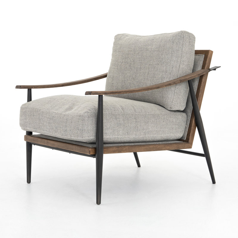 Fauteuil Paralimni, Mélange de polyester gris Gabardine