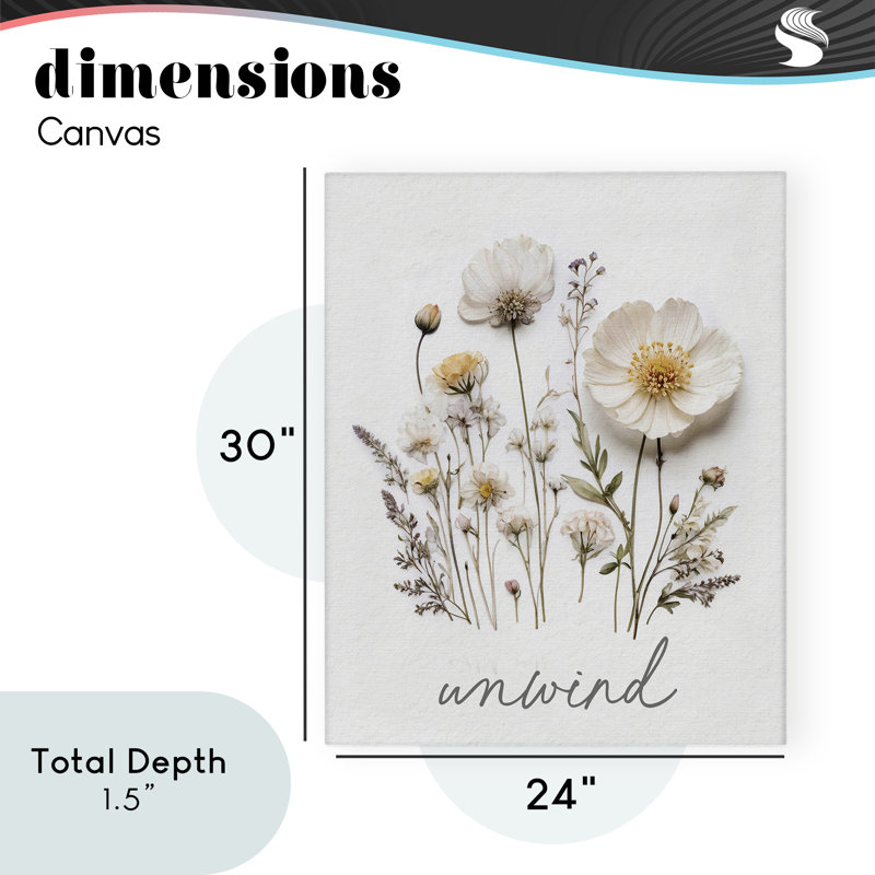 «Pressed Flowers Unwind Canvas», design par Lettré et doublé, H 30 po x l 24 po