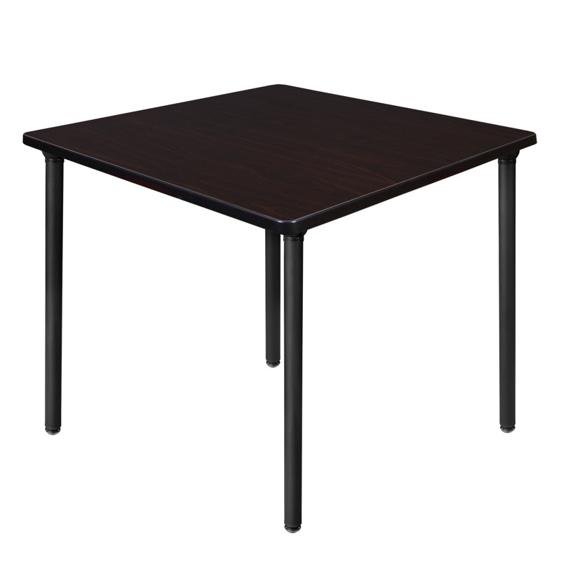 Maple and Black 36" Folding Breakroom Table with Steel Legs