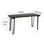 Console Ally, incrustations en métal doré, bois de parota brun, 55 po