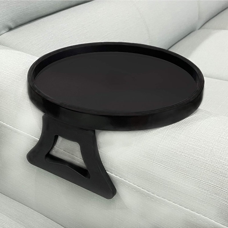 Table à pince avec accoudoirs pour canapé - plateau de canapé antidérapant pour boissons, collations, télécommande, manettes de jeu, table de fauteuil réglable pour le salon, la chambre à coucher, le dortoir - s'adapte à la plupart des accoudoirs