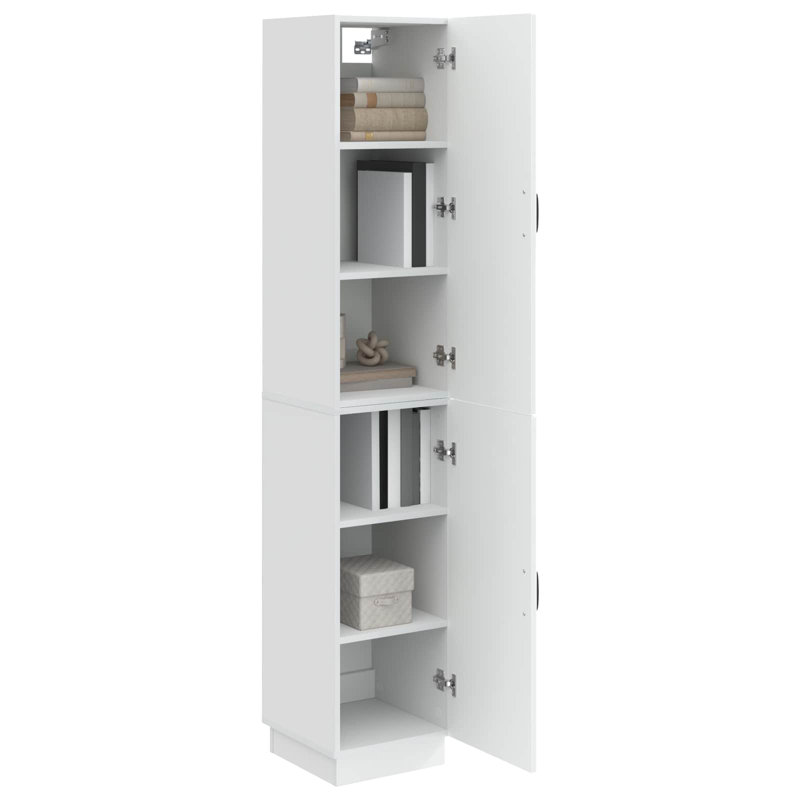 2 -Door 4 Storage Cabinet, High Gloss White