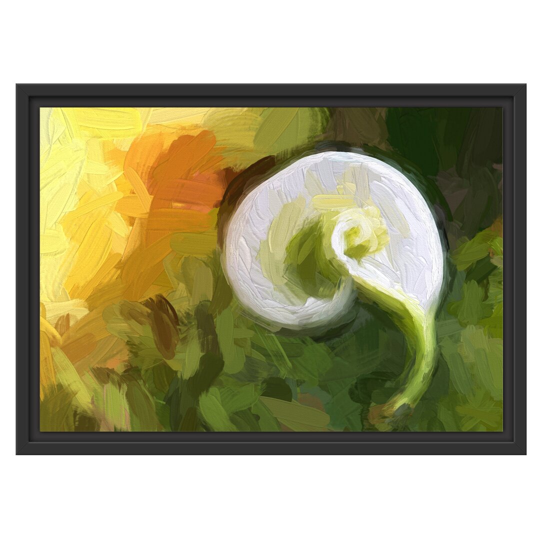 Gerahmtes Wandbild weiße Calla Lilie Blüte Kunst