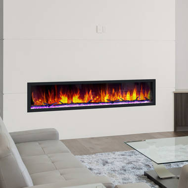 Latitude Run® Nazaret Recessed Wall Mounted Electric Fireplace Insert u0026  Reviews | Wayfair