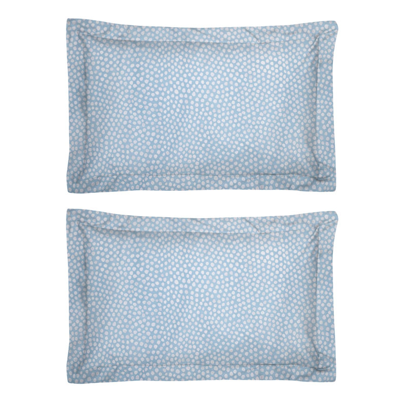 100% Cotton - Set of 2, Blue, Polka Dots