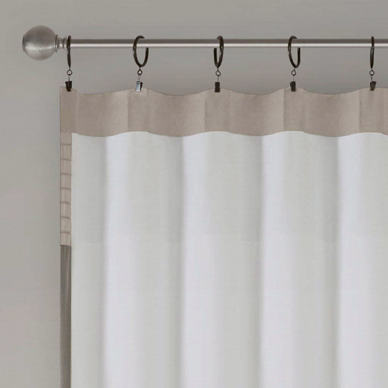 Rideau occultant en polyester Lamaar, Taupe / Gris