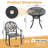 5-Piece Patio 30.71" Round Dining Set with Umbrella Hole, 4 Stackable Chair with Brown Cushions