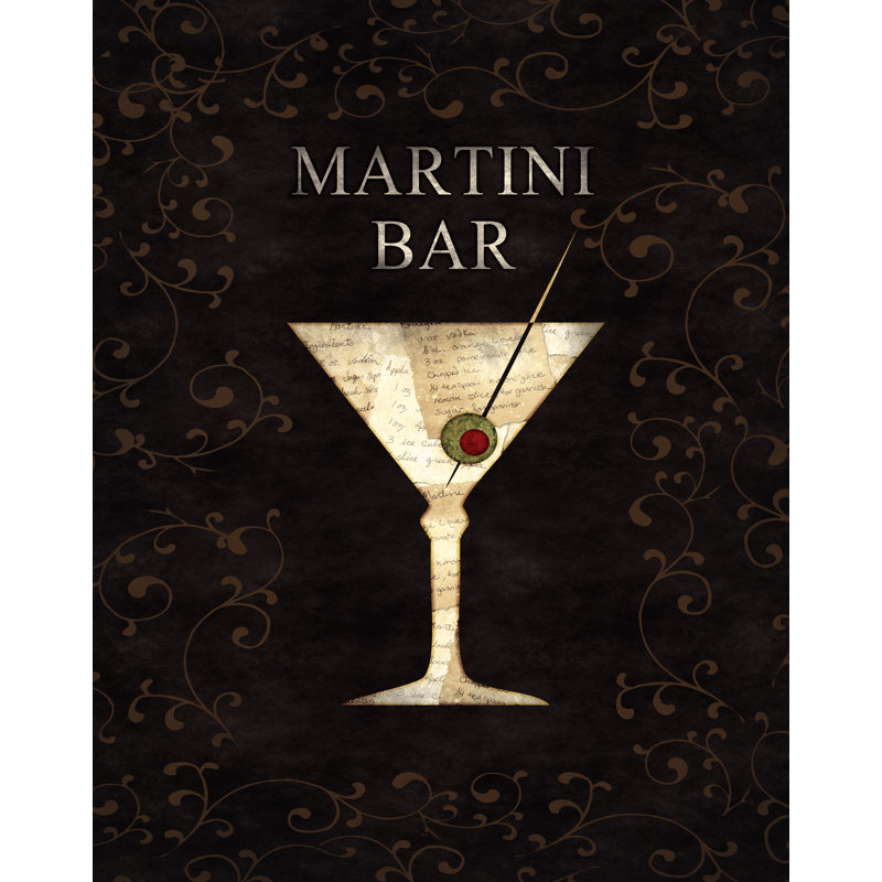 Martini Bar - Painting Print, Black Floater Framed, 30 cm H x 20 cm W