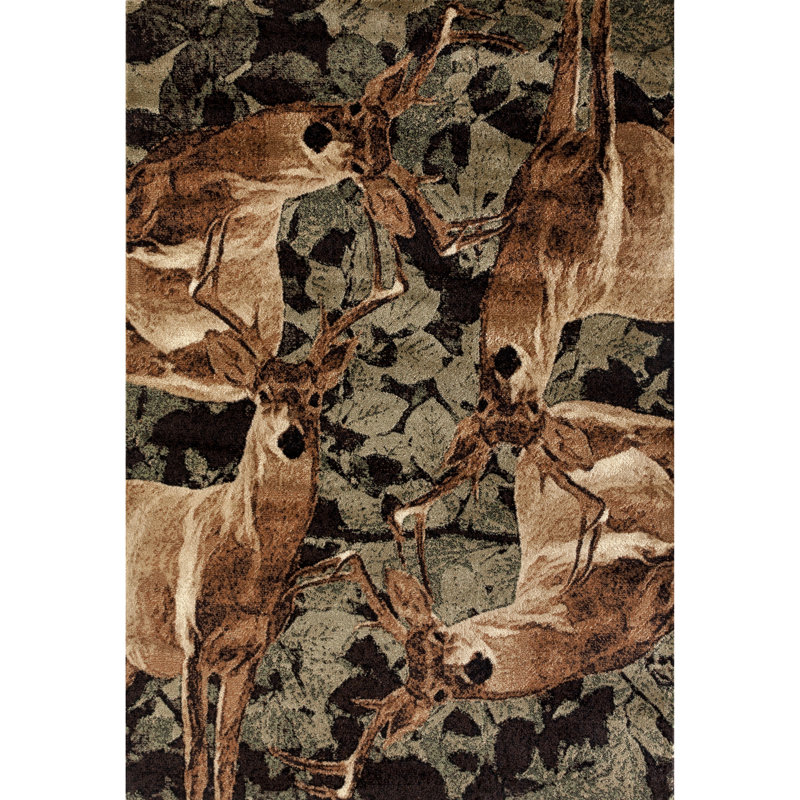 Tapis brun / vert Pippen, Rectangle 1 pi 10 po x 3 pi