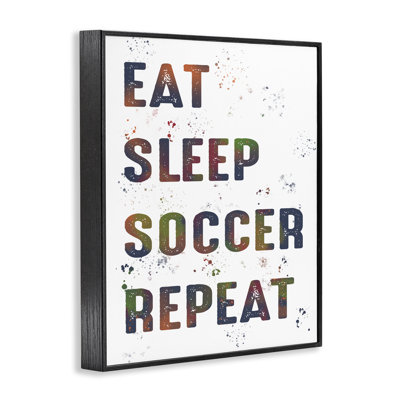 «Eat Sleep Soccer Repeter», estampe numérique, conception de Marcus Prime