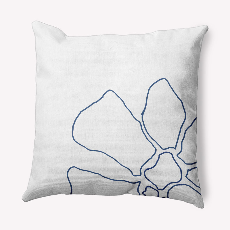 Housse et insert de coussin d'extérieur carré Petal Lines, 16 po x 16 po, Bleu / blanc
