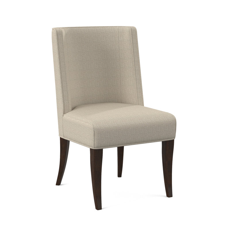 Bandeau Dining Chair, Stepping Stones Ivory Viscose, American Walnut