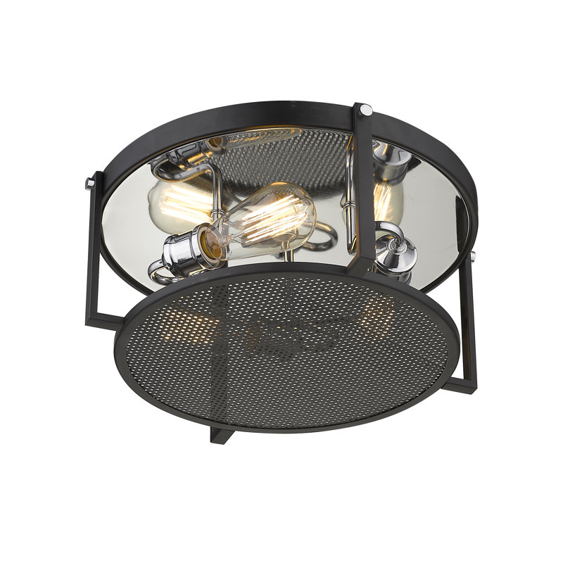 Vigue Flush Mount, Matte Black/Chrome