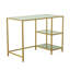 Modern Gold Compact Desk with Space-Saving Shelves-31773248