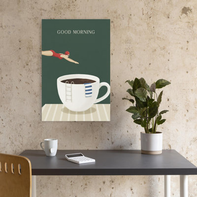 Morning Coffee Dive Minimalist Modern Peaceful Wall Art Print