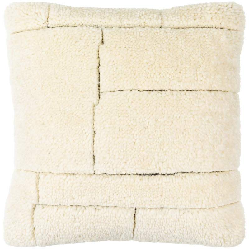 Daphine Geometric Wool Blend Throw Pillow, 18" x 18", Down