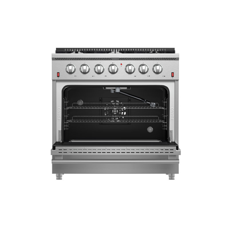 Galiano 36-inch Gas Range Stainless Steel, 6 Burners, 83,000 BTU, 5.36 cu.ft. Convection Oven