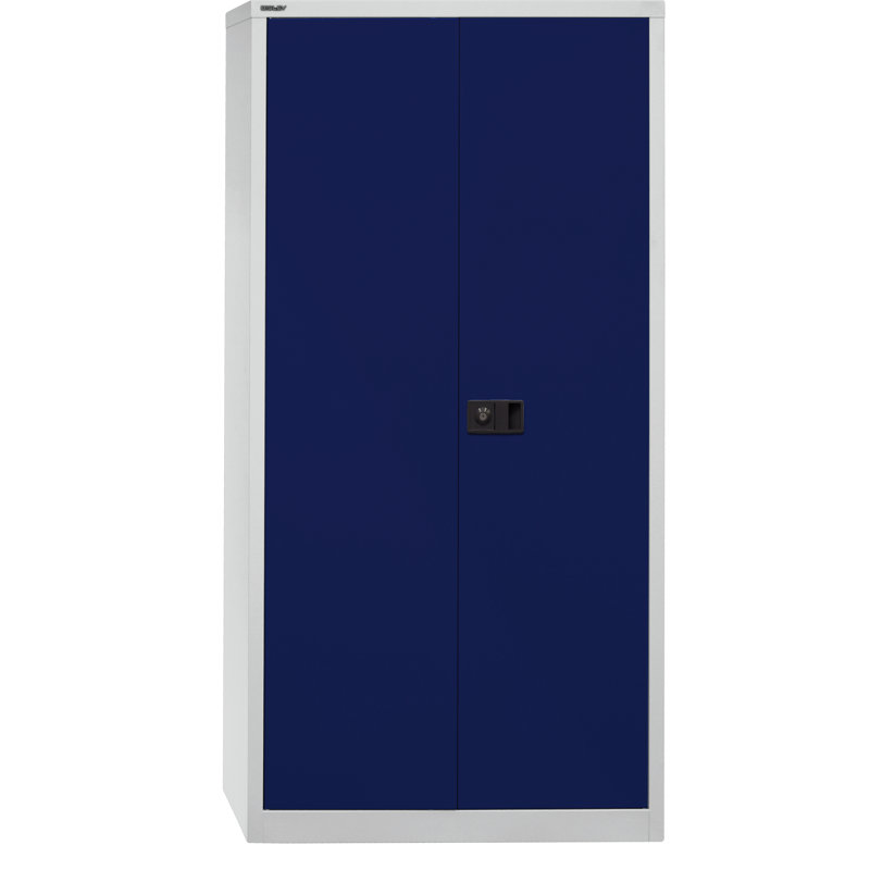 Universal 2 Door Storage Cabinet, White/Blue, 195cm H x 91.4cm W x 40cm D, Lacquered finish