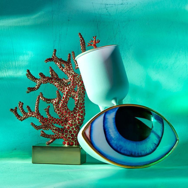 Footed Coral Candle