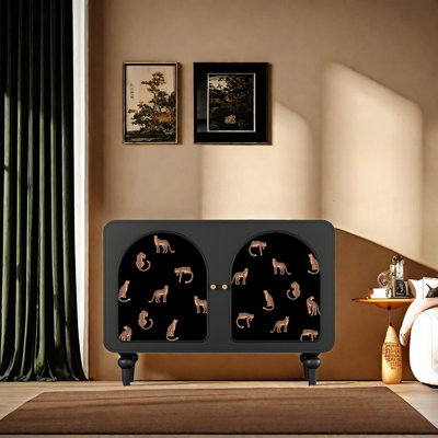 Leopard graphics two-door decorative cabinet