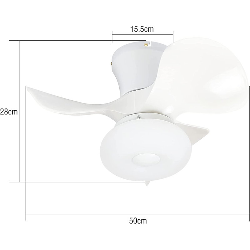 Dimmable Ceiling Fan with Lighting, White