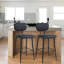Upholstered Counter Stool with Metal Frame-271538345