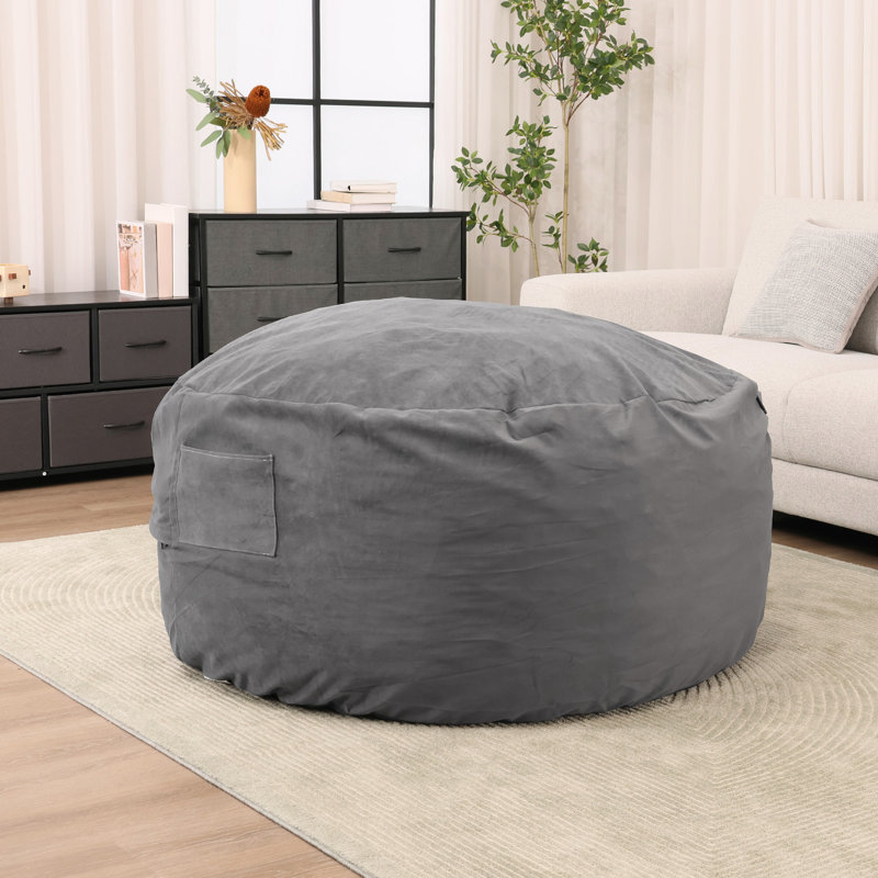 Fauteuil à billes Ester, H 22 po x l 36 po x P 36 po, Gris foncé