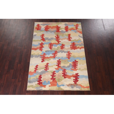 Tapis fait à la main en laine Gabbeh 7 pi 6 po x 5 pi 2 po