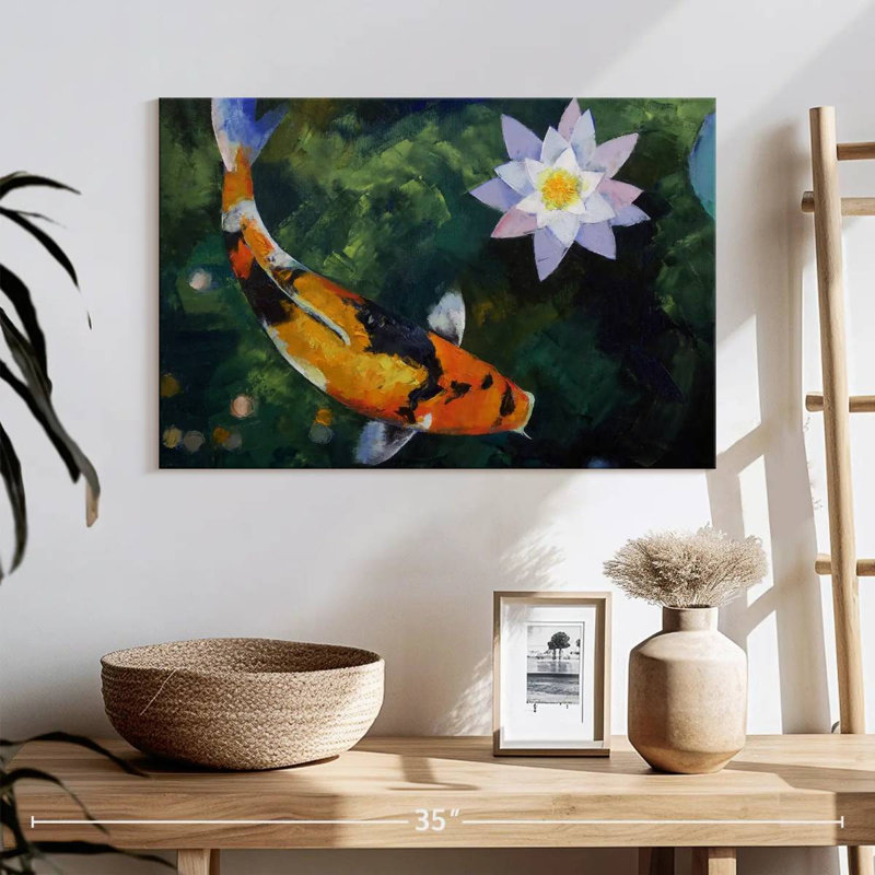 Brama Showa Koi et nénuphar, H 16 po x l 24 po
