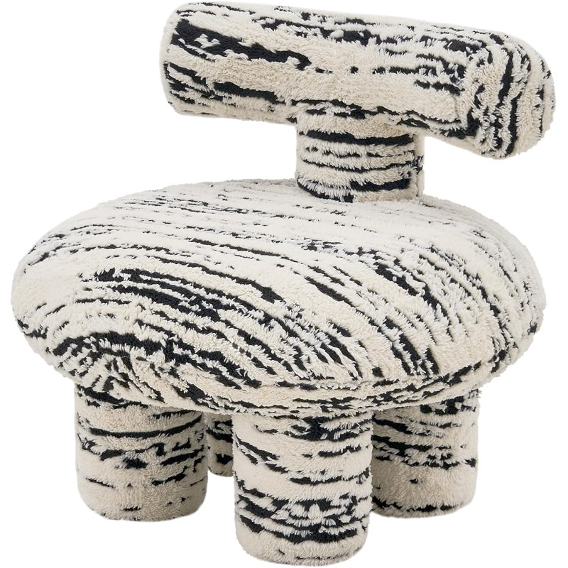 Upholstered Fleece Ottoman with Backrest and Legs