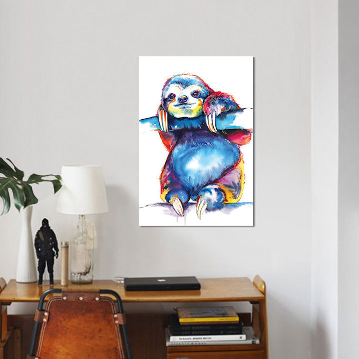 «Sloth» par Weekday Best, impression sur toile, H 18 po x l 12 po x P 1,5 po, Toile tendue, Pas de tapis
