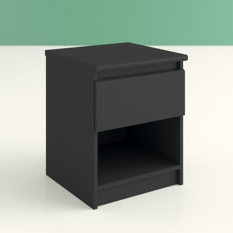 Ionică Bedside Table, Matte Black