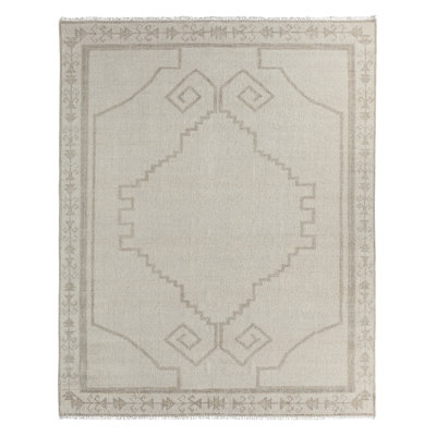 Jaipur Living Maral SEV04 Handknotted Medallion Beige and Cream Area Rug (9'x12')
