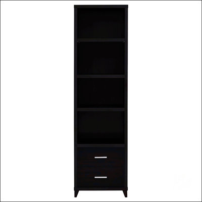 Cappuccino Media Tower With Shelf And Drawer