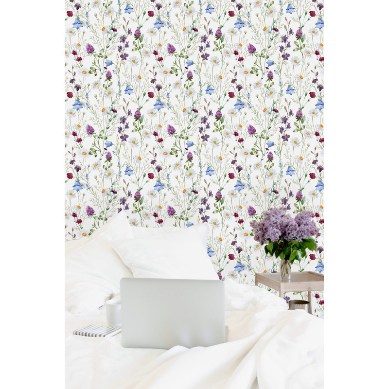 Rouleau de papier peint pelez et collez Olivios Field Flowers, L 10,42 pi x l 25 po