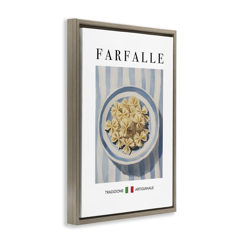 Cadre flottant traditionnel avec pâtes Farafalle, design par Andreas Magnusson, H 25 po x l 17 po