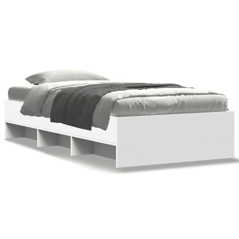 Vidaxl Bed Frame Without Mattress Engineered Wood, Small Single (2'6), White